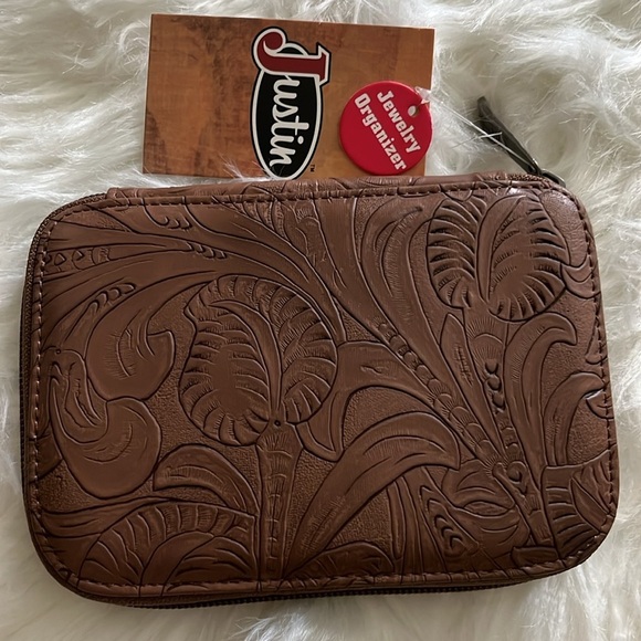 🆕 Justin Boots Jewelry Organizer Zipper Bag Pouch Travel - Picture 2 of 8